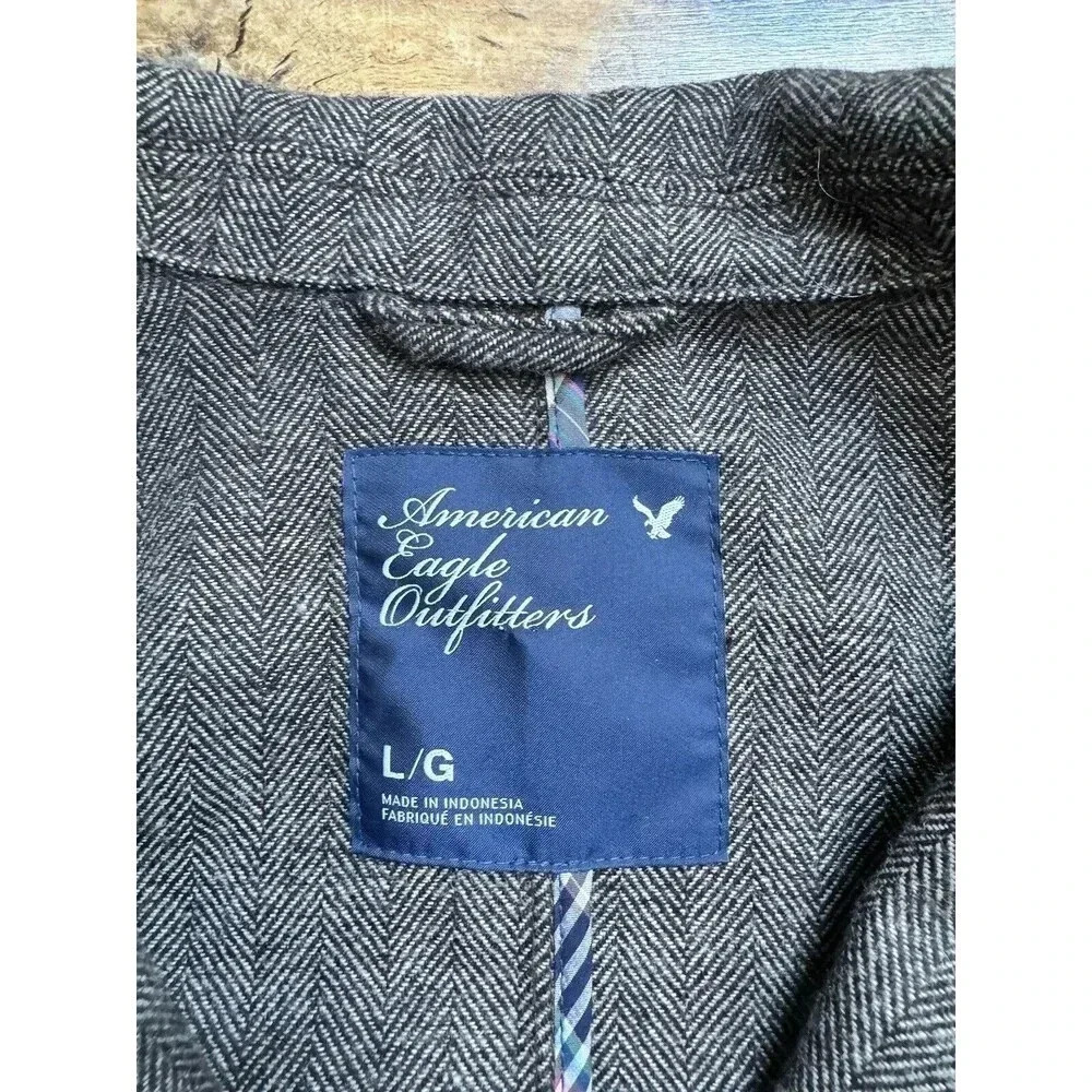 American Eagle Brown 2 Button Wool Blend Blazer L… - image 6